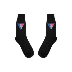 Triangle Lightning Bolt Black Socks